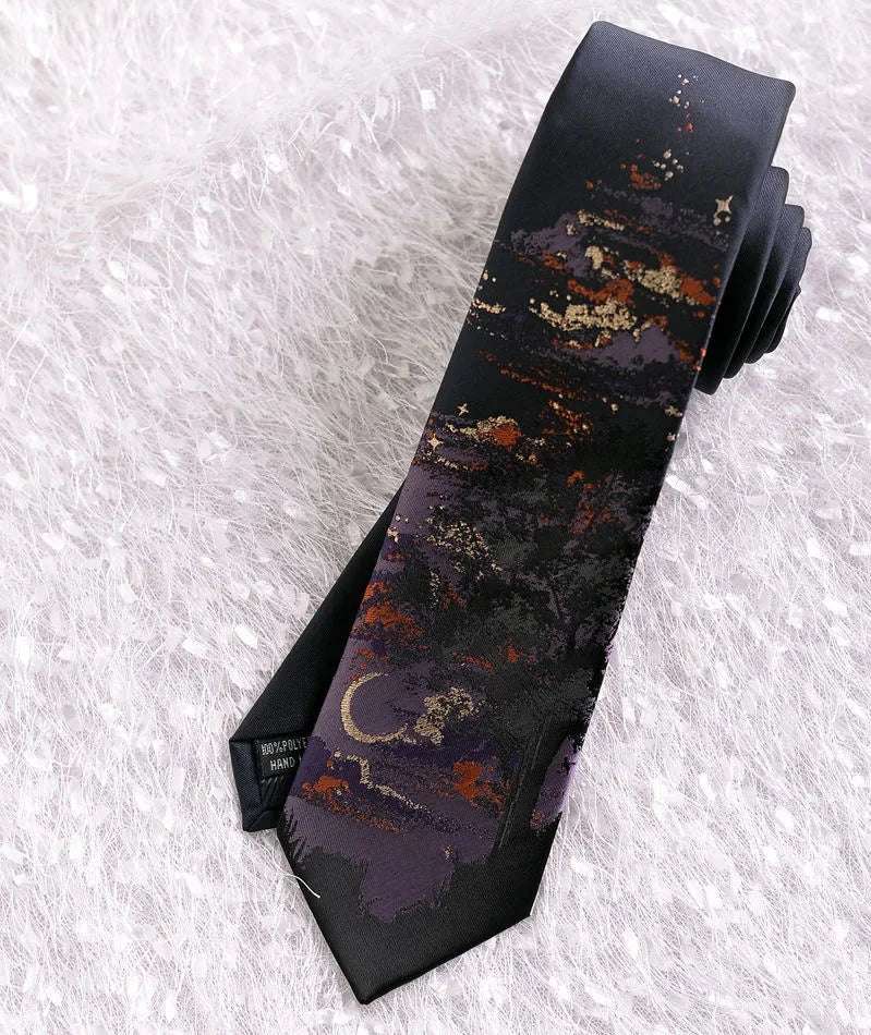 Japanese Anime Style Outdoor Landscape Embroidered Men's Necktie - 80d3e6-0e.myshopify.com - B -  B