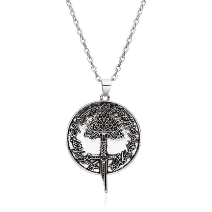 Lord of the Rings Tree of Gondor Narsil Broken Sword & The One Ring Necklace - 80d3e6-0e.myshopify.com - Silver -  Silver