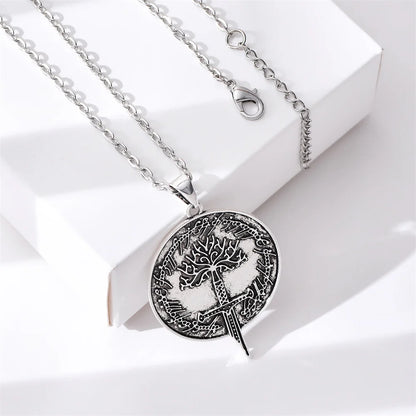 Lord of the Rings Tree of Gondor Narsil Broken Sword & The One Ring Necklace - 80d3e6-0e.myshopify.com - -  