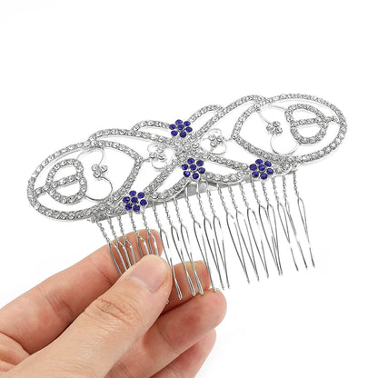 The Twilight Saga Bella Swan Diamond & Sapphire Embellished Wedding Hair Comb - Lovez Aqua© - 