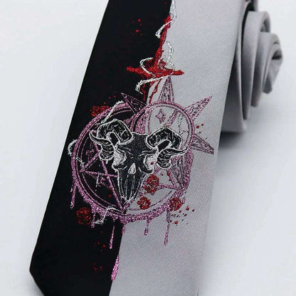 Night Gothic Dark Magic Japanese Style Detailed Illustrated Men's Necktie - 80d3e6-0e.myshopify.com - -  