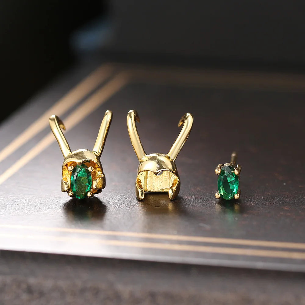 Disney's Marvel God of Mischief Loki's Helmet Women's Earrings/Ring Set