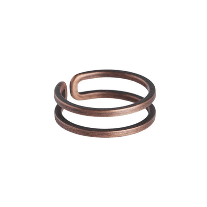 Hand-Crafted Solid Copper Adjustable Matching Couple Rings - Lovez Aqua© - 