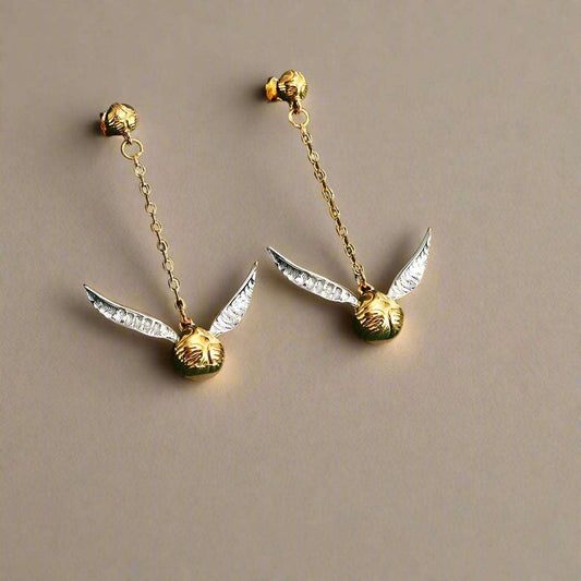 Harry Potter Quidditch Golden Snitch Women's Dangle Earrings