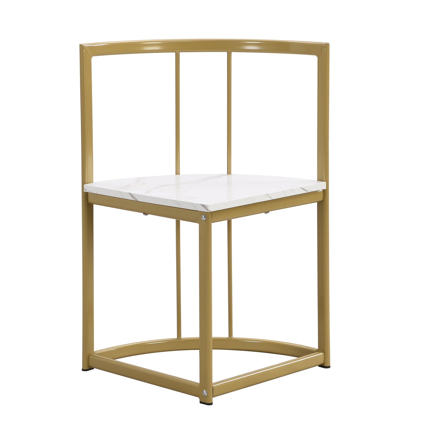 Modern 7-Piece Faux White Marble & Gold Compact Table & Chair Dining Set - 80d3e6-0e.myshopify.com - -  