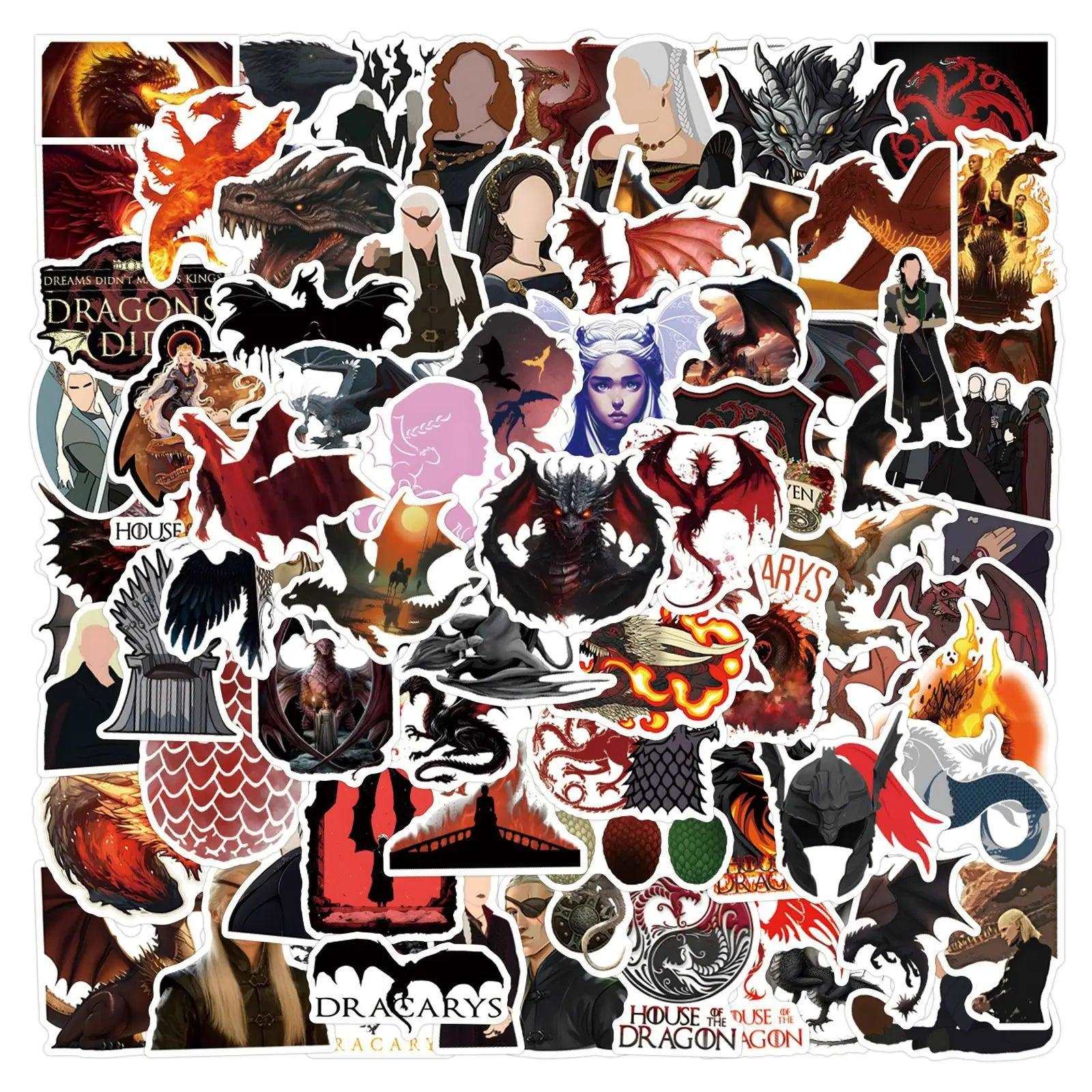 10/30/50/110pcs House of the Dragon Game of Thrones Stickers - Lovez Aqua© - 