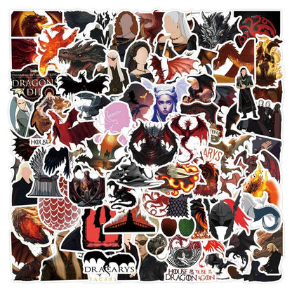 10/30/50/110pcs House of the Dragon Game of Thrones Stickers - Lovez Aqua© - 