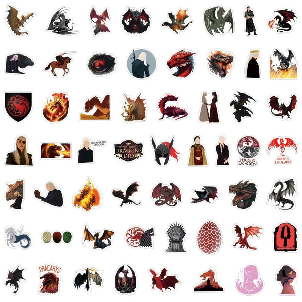 10/30/50/110pcs House of the Dragon Game of Thrones Stickers - Lovez Aqua© - 