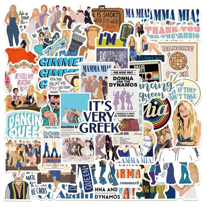 10/50pcs Musical Theater Movie Mamma Mia Waterproof Stickers - Lovez Aqua© - 