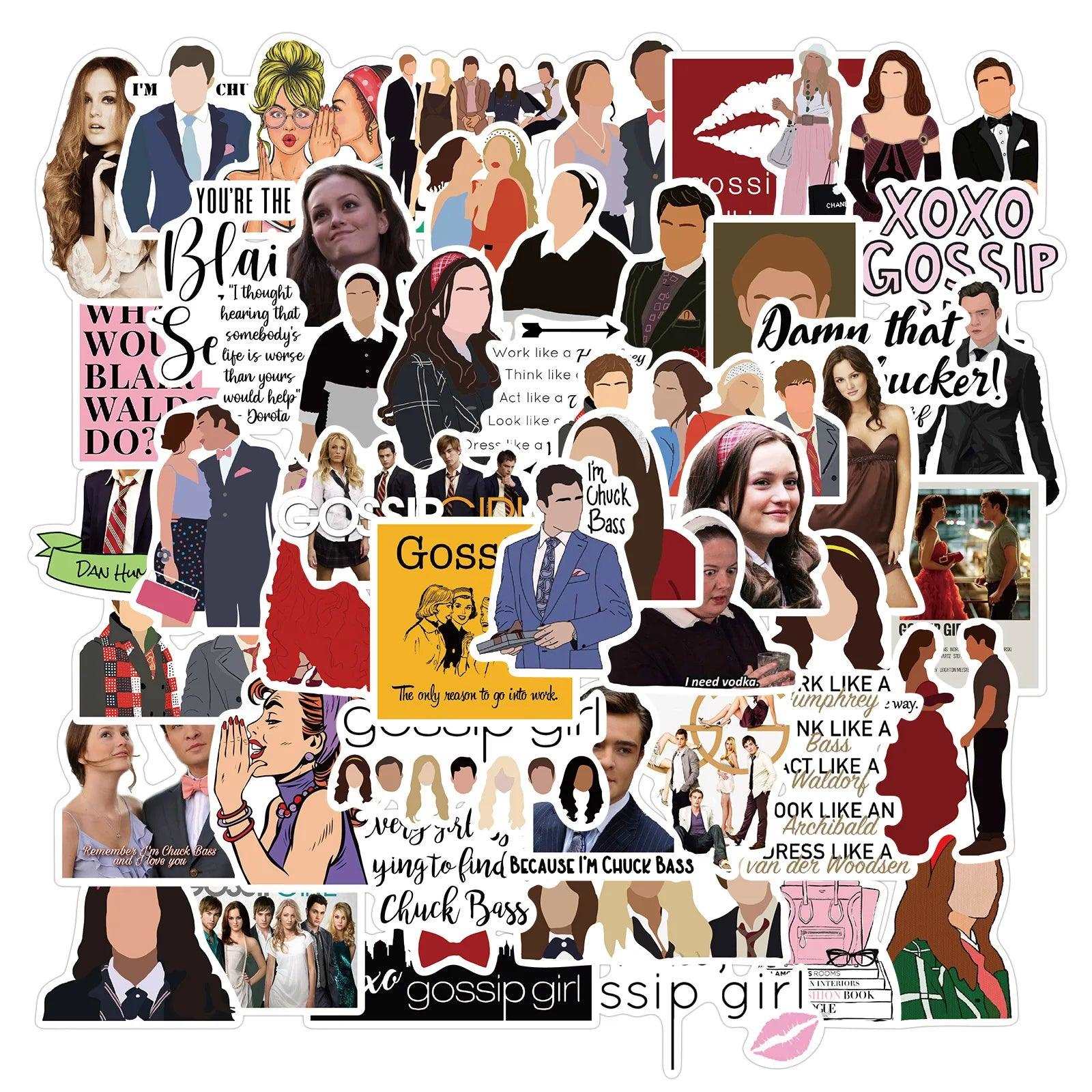 10/50pcs/Pack Gossip Girl TV Show Waterproof Stickers - Lovez Aqua© - 