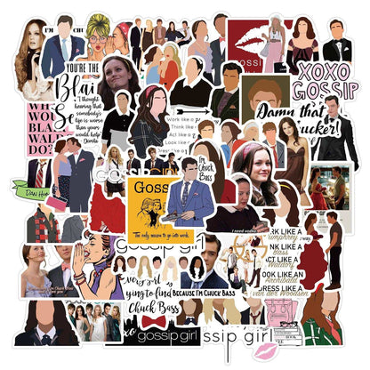 10/50pcs/Pack Gossip Girl TV Show Waterproof Stickers - Lovez Aqua© - 