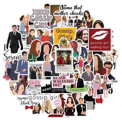 10/50pcs/Pack Gossip Girl TV Show Waterproof Stickers - Lovez Aqua© - 