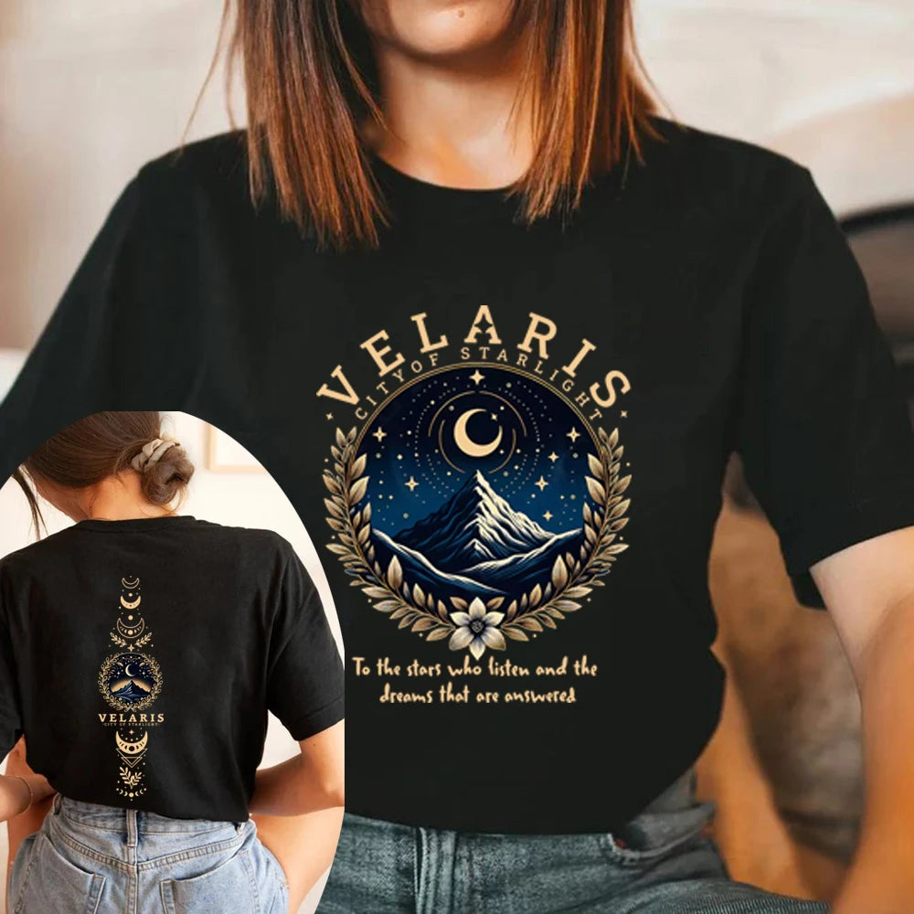 Velaris City of Starlight ACOTAR Night Court Mountains Women's T-Shirt - Lovez Aqua© - 