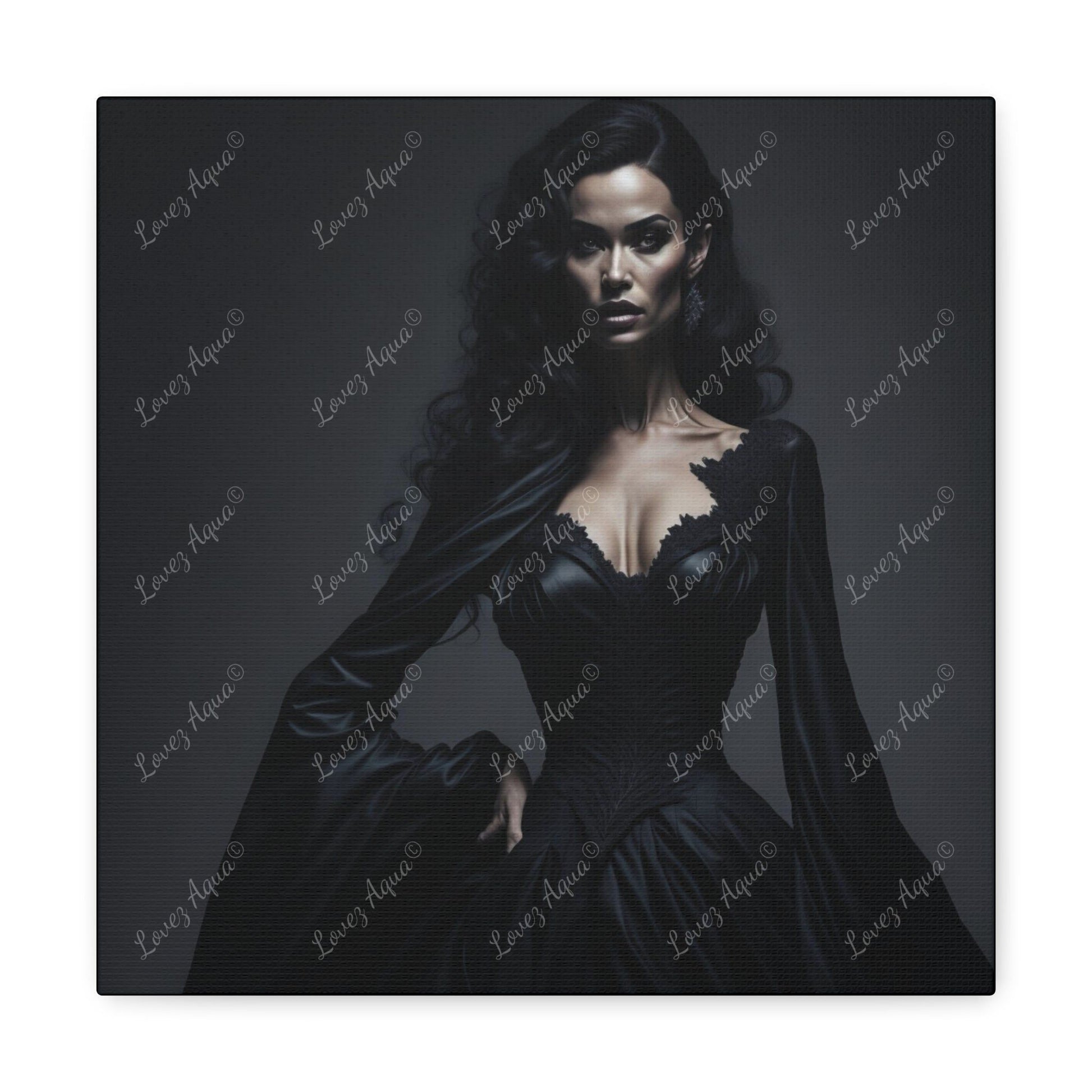 Shadowy Seductress Gothic Beautiful Woman Fantasy Painting Wall Art - Lovez Aqua© - Lovez Aqua© - Art & Wall Decor, Canvas, Fall Picks, fantasy, Hanging Hardware, Home & Living, Indoor, poster, print, Top Spring Products, Valentine's Day promotion