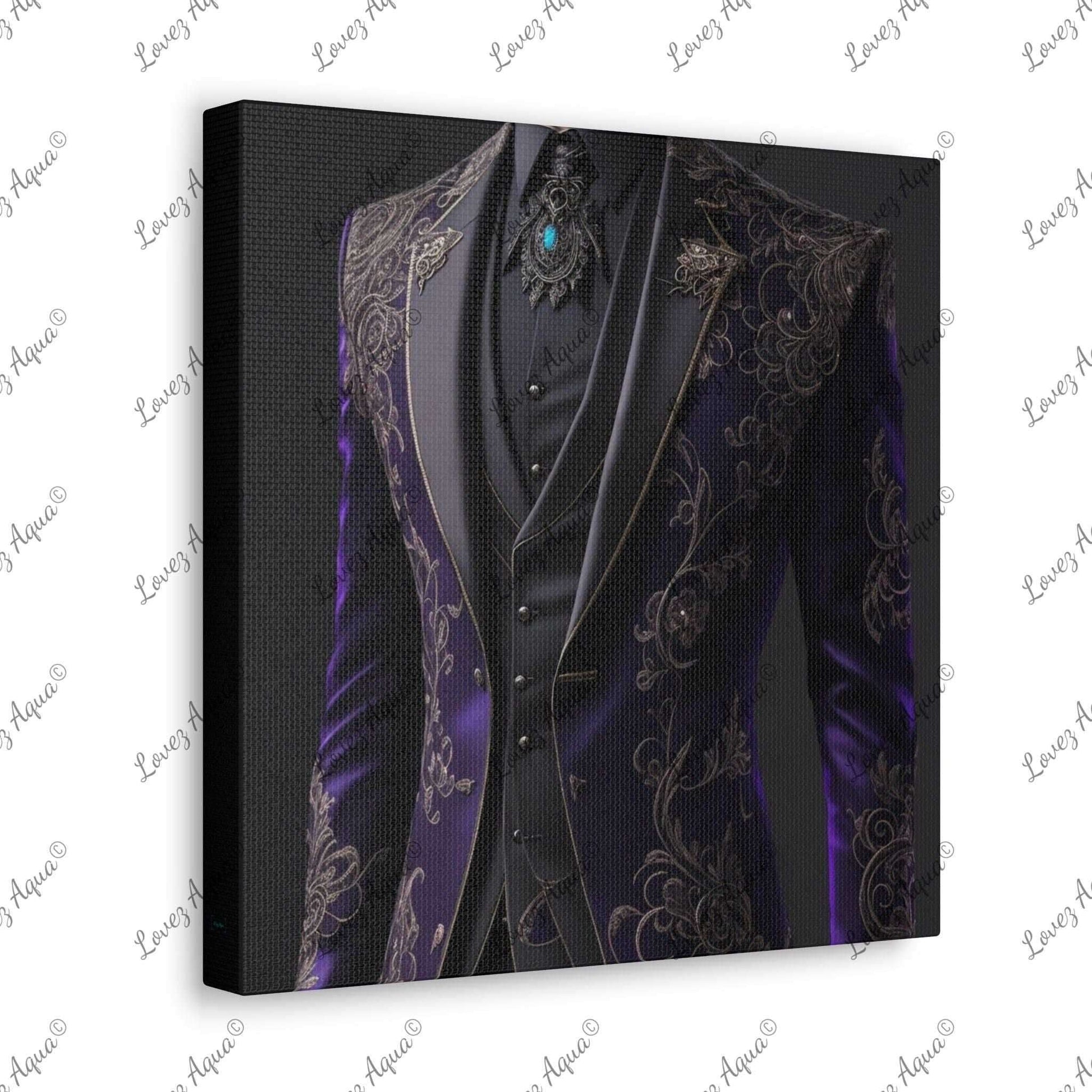 "Opulent Purple" Men's Purple & Black Suit Fashion Painting - Lovez Aqua© - Lovez Aqua© - Art & Wall Decor, Canvas, Fall Picks, Hanging Hardware, Home & Living, Indoor, Top Spring Products, Valentine's Day promotion