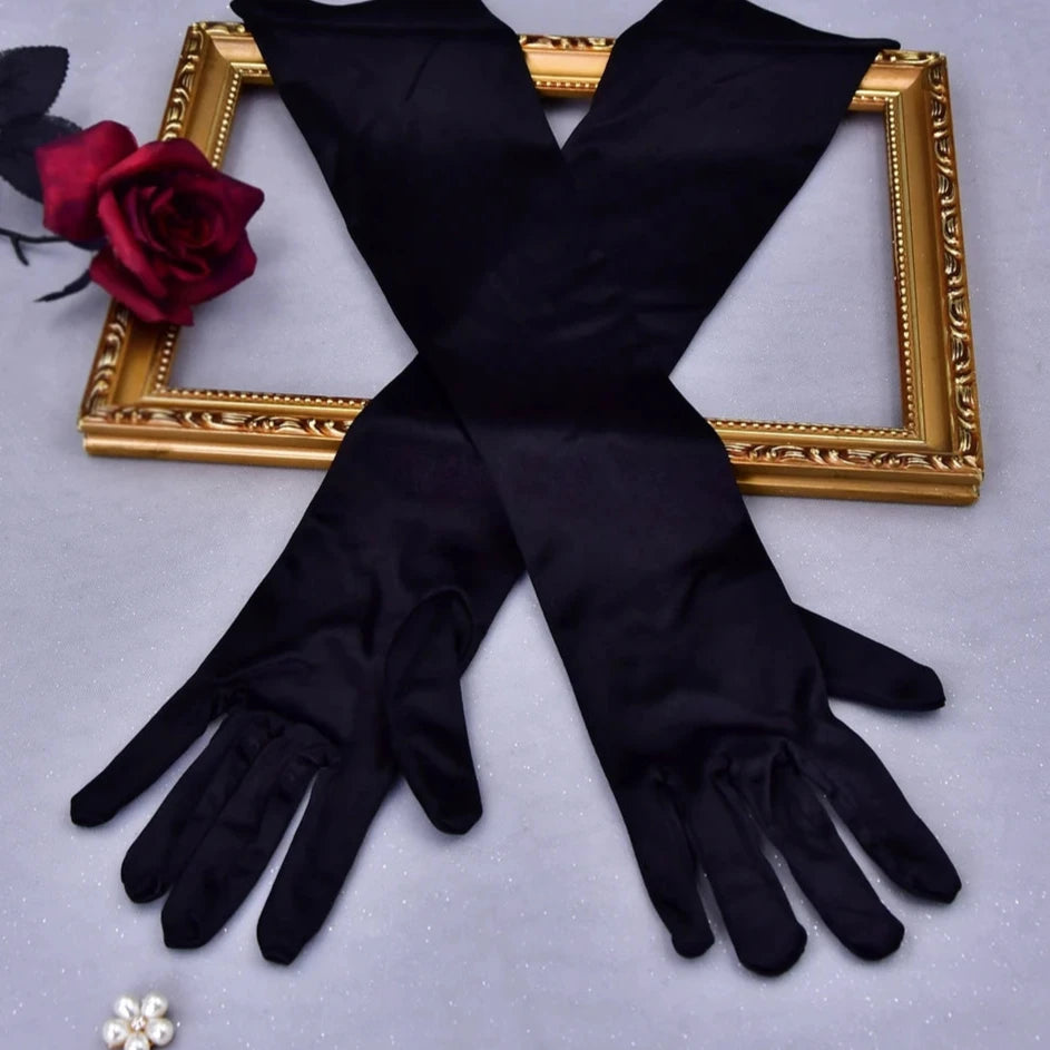 Women's Elegant Silk Arm Length Wedding Bridal Gloves