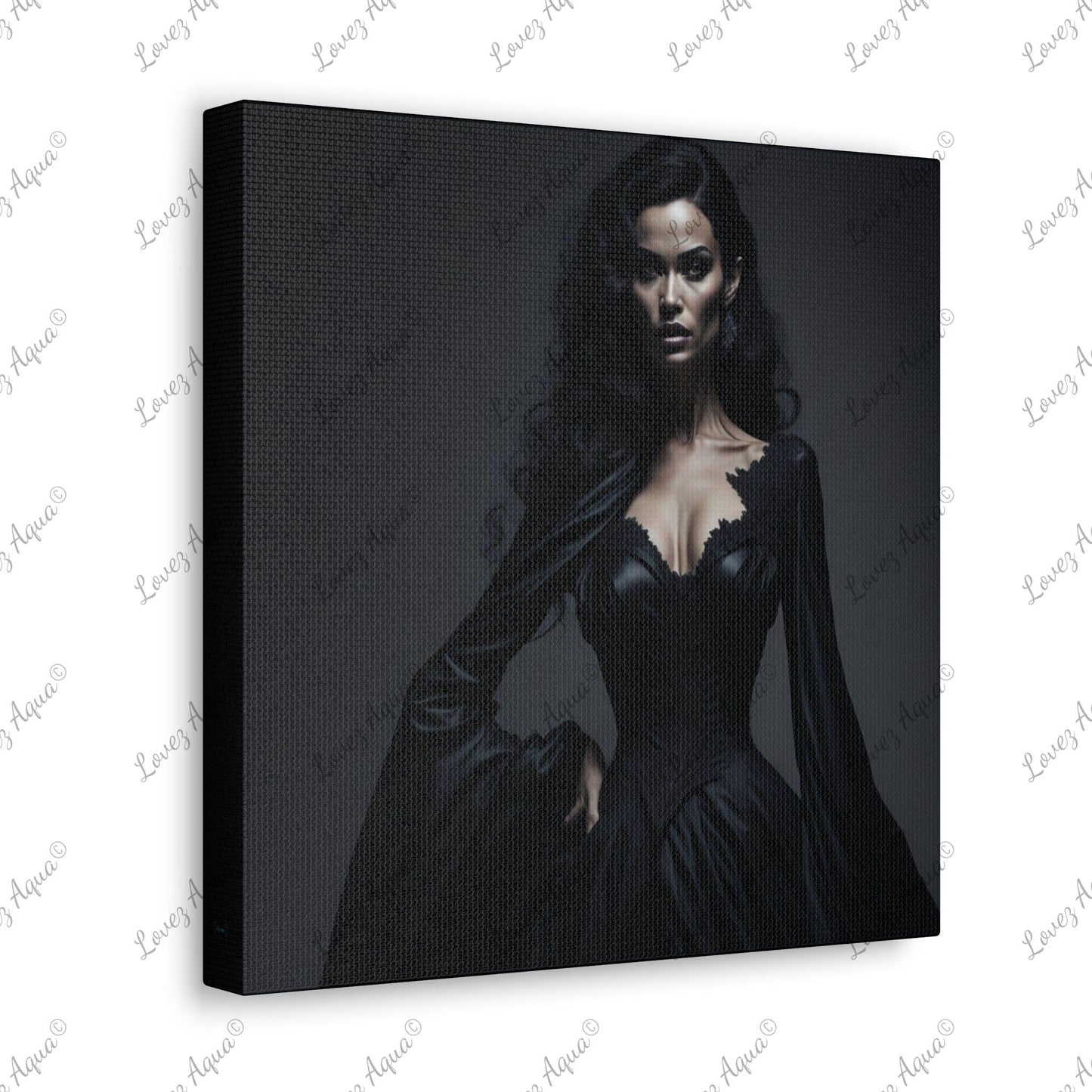 Shadowy Seductress Gothic Beautiful Woman Fantasy Painting Wall Art - Lovez Aqua© - Lovez Aqua© - Art & Wall Decor, Canvas, Fall Picks, fantasy, Hanging Hardware, Home & Living, Indoor, poster, print, Top Spring Products, Valentine's Day promotion