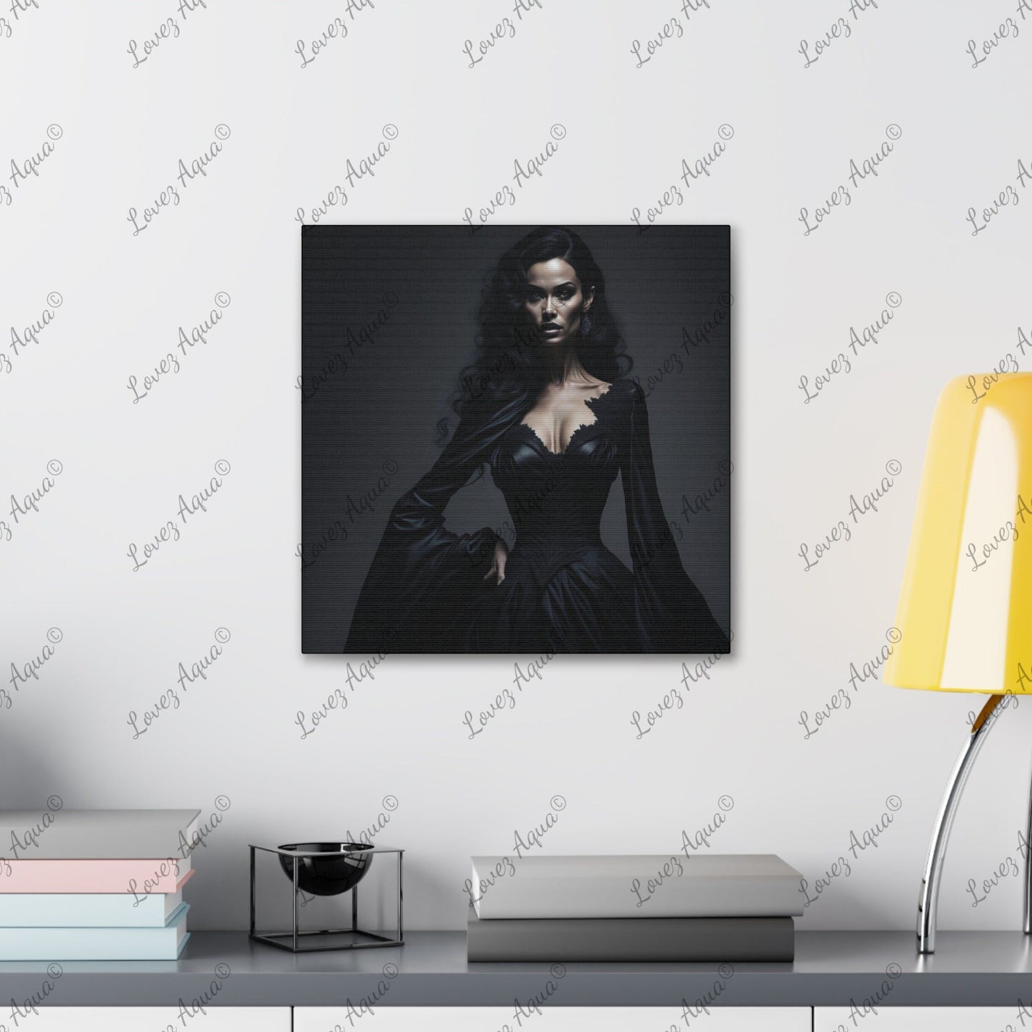 Shadowy Seductress Gothic Beautiful Woman Fantasy Painting Wall Art - Lovez Aqua© - Lovez Aqua© - Art & Wall Decor, Canvas, Fall Picks, fantasy, Hanging Hardware, Home & Living, Indoor, poster, print, Top Spring Products, Valentine's Day promotion