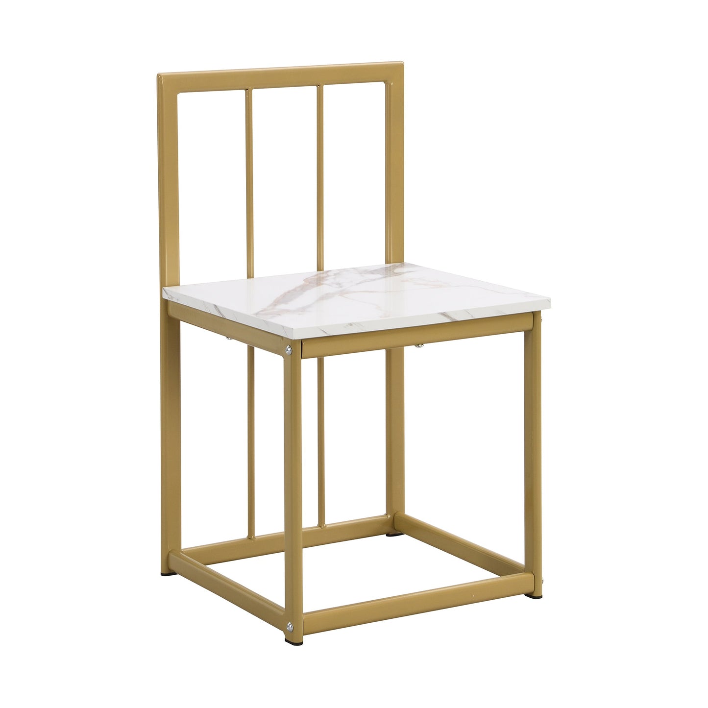 Modern 7-Piece Faux White Marble & Gold Compact Table & Chair Dining Set - 80d3e6-0e.myshopify.com - -  