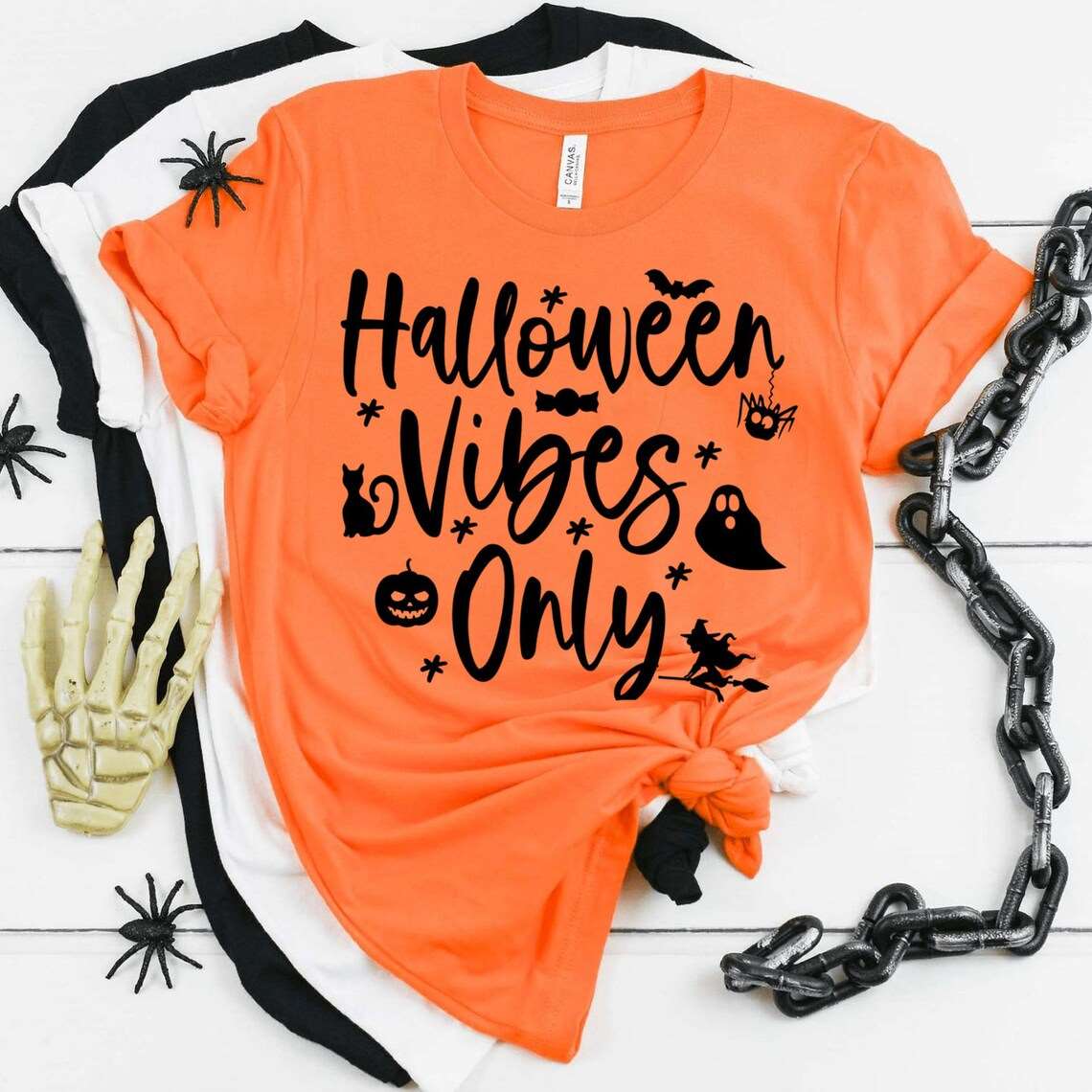 "Halloween Vibes Only" Spooky Halloween Women's T-Shirt - Lovez Aqua© - 