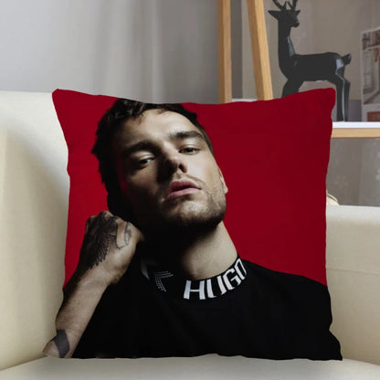 Liam Payne Singer Square Cushion Cover Zipper Pillowcase - Lovez Aqua© - cushion, one direction, pillow