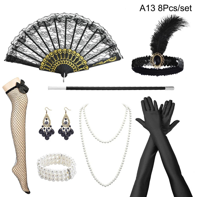 Women's Roaring 1920s Great Gatsby Cosplay Flapper Accessories - Lovez Aqua© - 