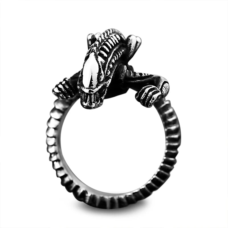 Alien vs Predator Movie Stainless Titanium Steel Men's Punk Rock Rings - Lovez Aqua© - 