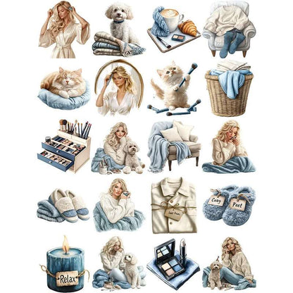 Ice Blue Woman Cozy Blanket Christmas Indoors Stickers (20 Pieces) - 80d3e6-0e.myshopify.com - Default Title -  Default Title