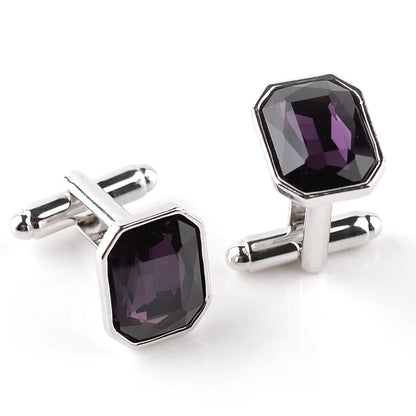 Men's Luxury Crystal Rhinestone Rectangle Cufflinks - Lovez Aqua© - $20, modalyst