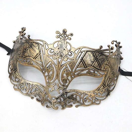 Retro Antique Bronze Unisex Half Face Engraved Filigree Venetian Masquerade Mask - 80d3e6-0e.myshopify.com - -  