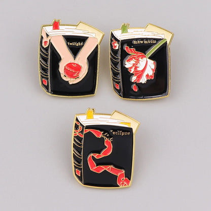 The Twilight Saga Stephenie Meyer Book Series Enamel Brooch Pins - Lovez Aqua© - 