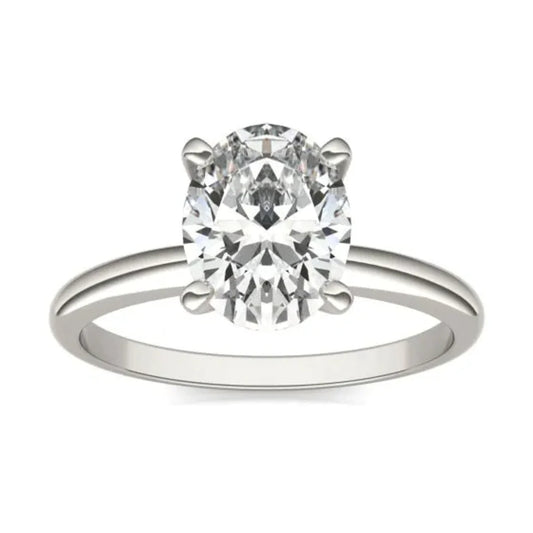 14K White Gold 2.00 CTW Oval Lab Grown Diamond Solitaire Engagement Ring