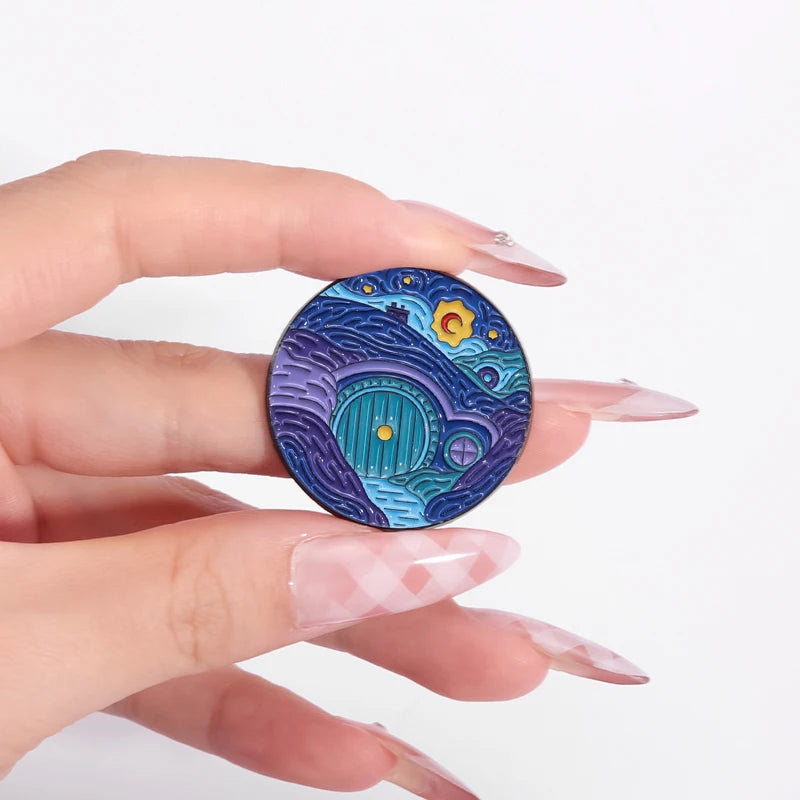 Lord of the Rings & The Hobbit Van Gogh Starry Sky Style Lapel Brooch - 80d3e6-0e.myshopify.com - -  