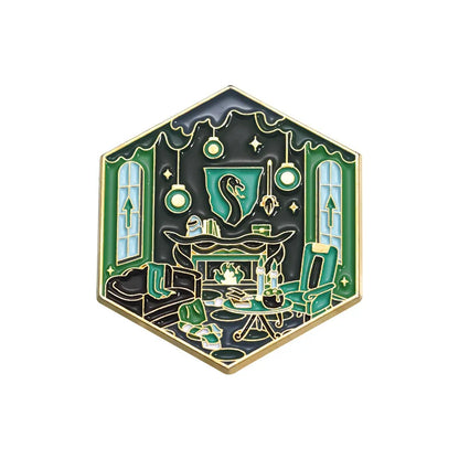 Harry Potter Hogwarts House Common Room Lapel Brooch - 80d3e6-0e.myshopify.com - Slytherin -  Slytherin