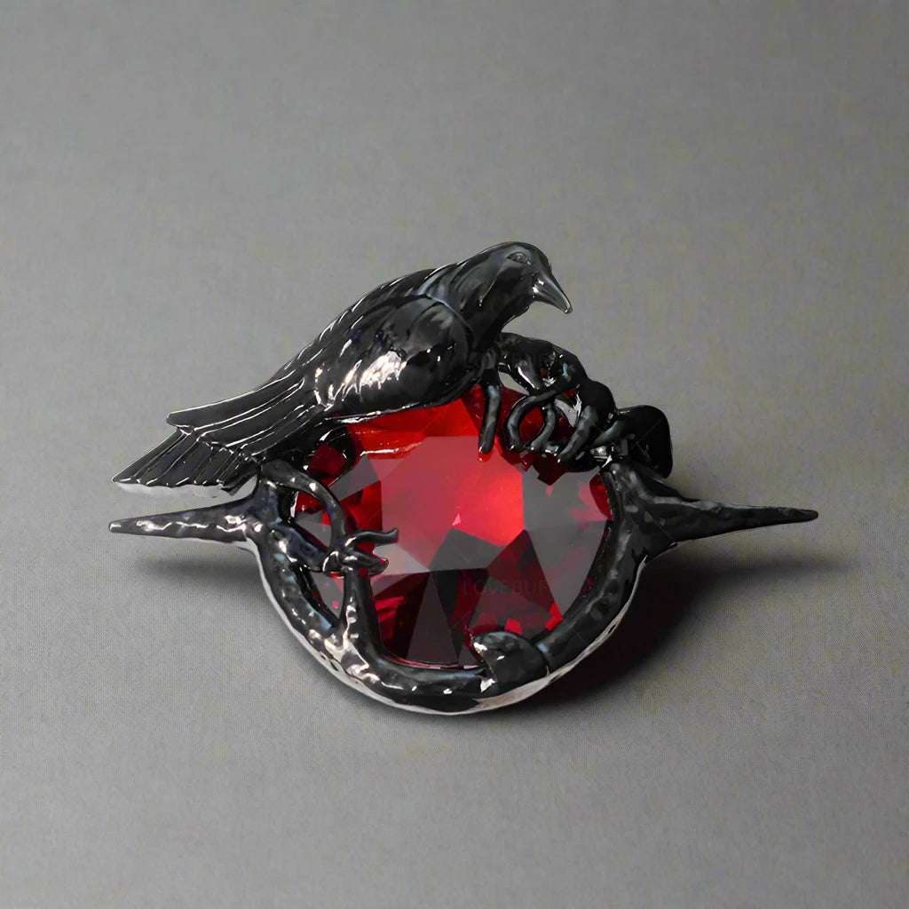 Love and Deepspace Sylus Red Mephisto Crow Brooch Inspired Enamel Brooch - 80d3e6-0e.myshopify.com - 2 -  2