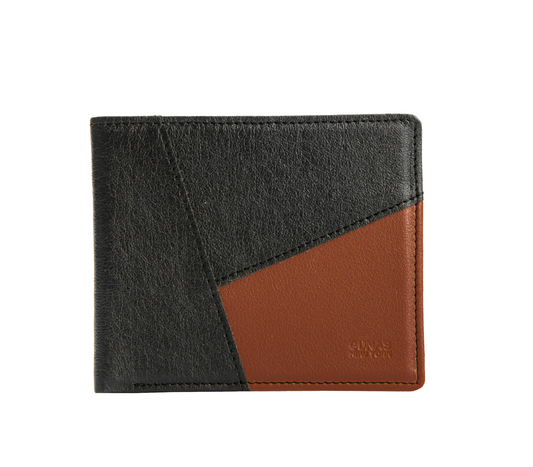 Men's Slim Black & Mustard Vegan Leather Wallet - Lovez Aqua© - 