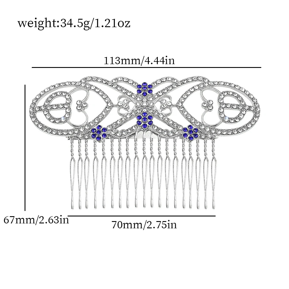 The Twilight Saga Bella Swan Diamond & Sapphire Embellished Wedding Hair Comb - Lovez Aqua© - 