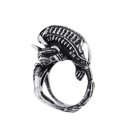 Alien vs Predator Movie Stainless Titanium Steel Men's Punk Rock Rings - Lovez Aqua© - 