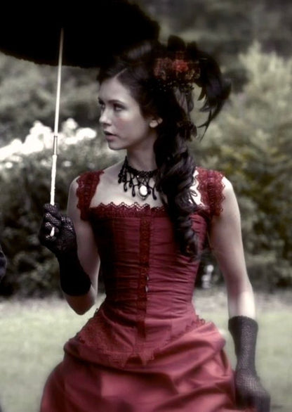 Katherine Pierce The Vampire Diaries Replica Burgundy Victorian Ballroom Gown - 80d3e6-0e.myshopify.com - -  