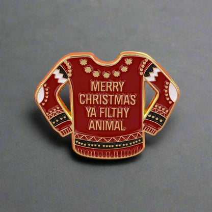 Home Alone "Merry Christmas Ya Filthy Animal" Festive Jumper Brooch