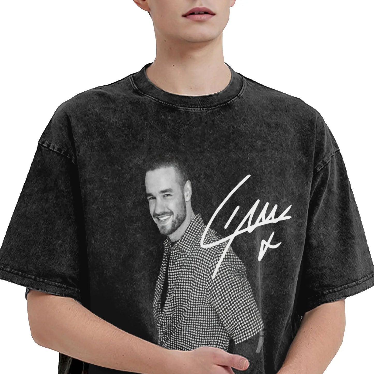 Liam Payne 1993-2024 Rest in Peace Memorabilia Black Cotton Unisex T-Shirt - Lovez Aqua© - one direction