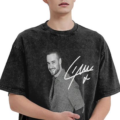 Liam Payne 1993-2024 Rest in Peace Memorabilia Black Cotton Unisex T-Shirt - Lovez Aqua© - one direction