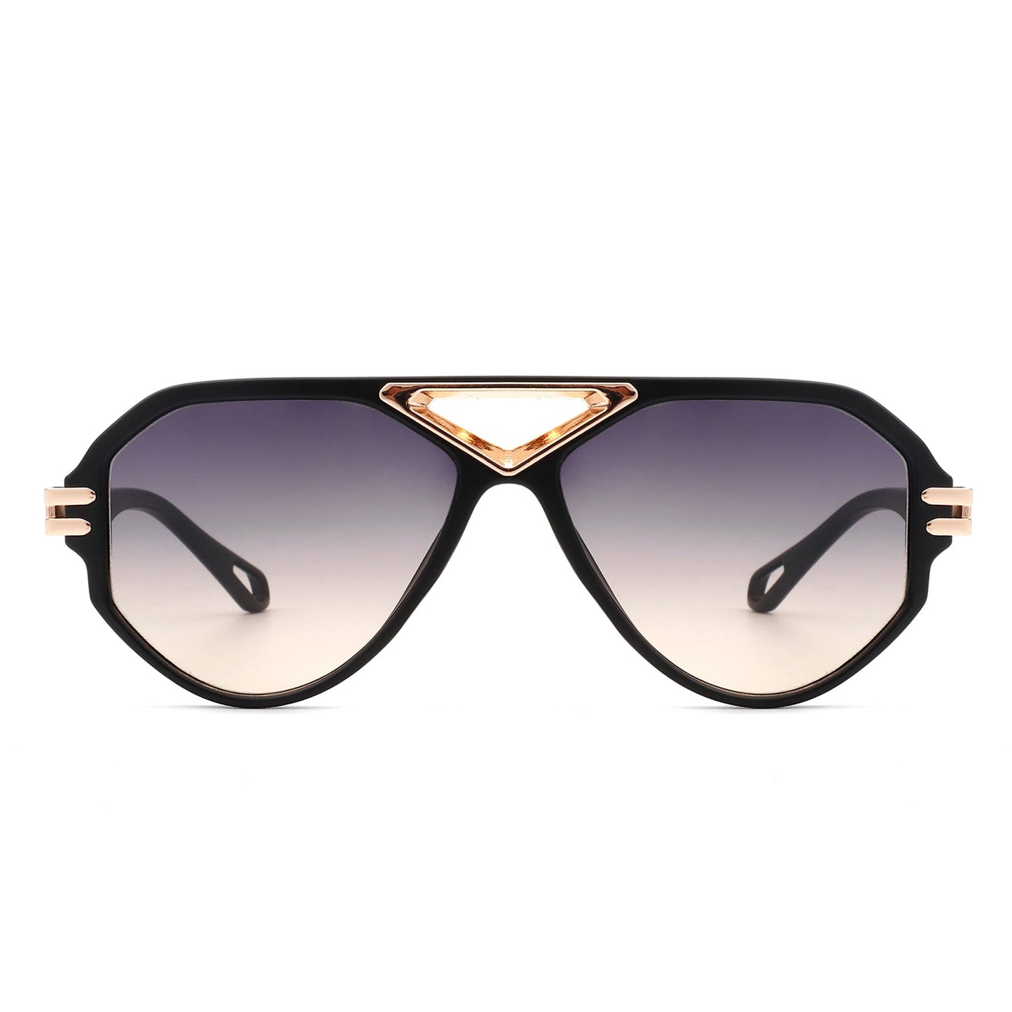 Men's Luxury Gold Geometric Retro Round Vintage Fashion Aviator Sunglasses