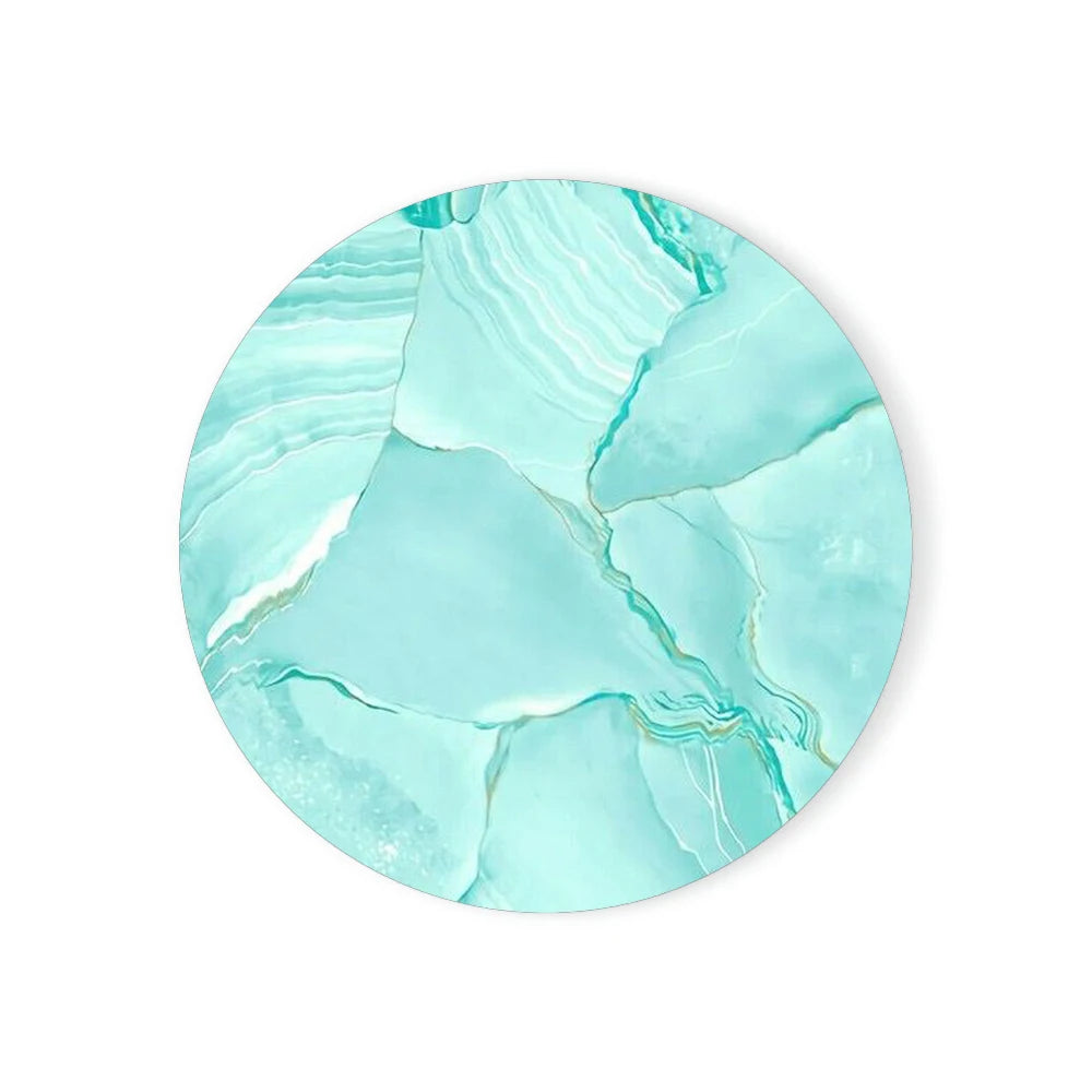 Luxury Colorful Marbled Round Ceramic Stone Coaster with Cork Base (1 Pc) - Lovez Aqua© - 