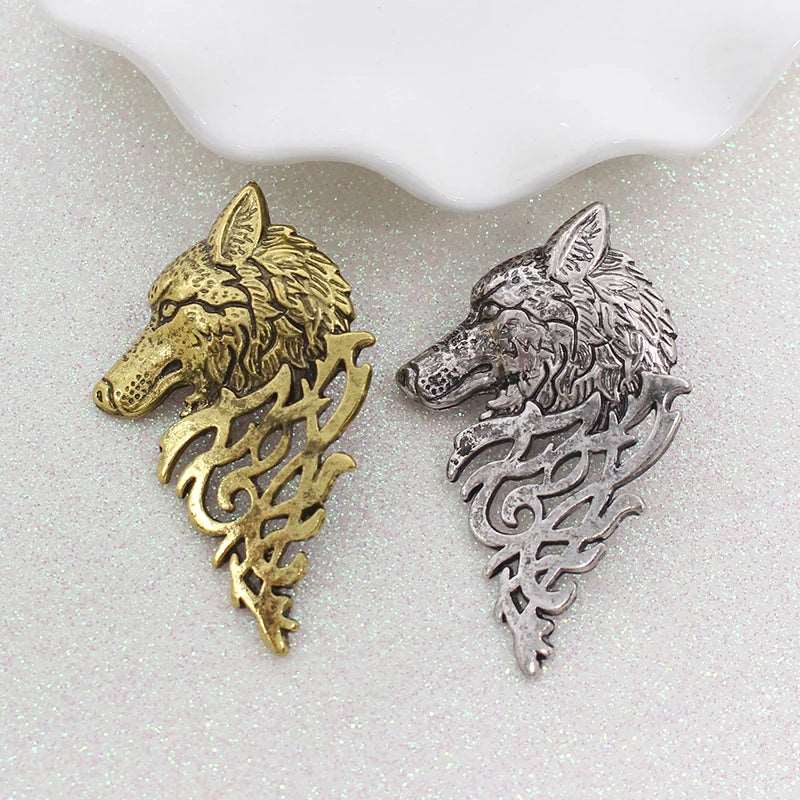 Men's Mysterious Wolf Head Filigree Viking Brooch - 80d3e6-0e.myshopify.com - -  