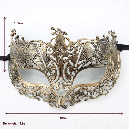 Retro Antique Bronze Unisex Half Face Engraved Filigree Venetian Masquerade Mask - 80d3e6-0e.myshopify.com - -  