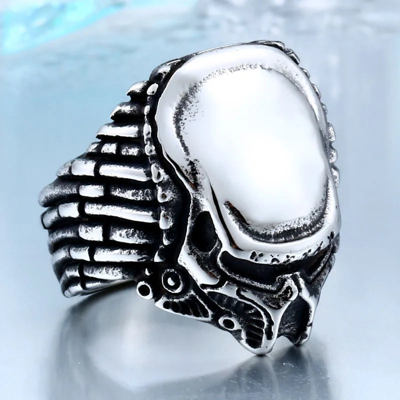 Alien vs Predator Movie Stainless Titanium Steel Men's Punk Rock Rings - Lovez Aqua© - 