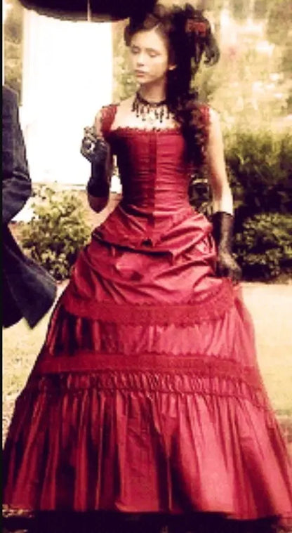 Katherine Pierce The Vampire Diaries Replica Burgundy Victorian Ballroom Gown - 80d3e6-0e.myshopify.com - -  