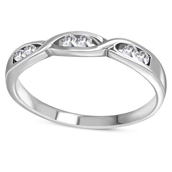 S925 Sterling Silver & Intwined Cubic Zirconia Women's Ring