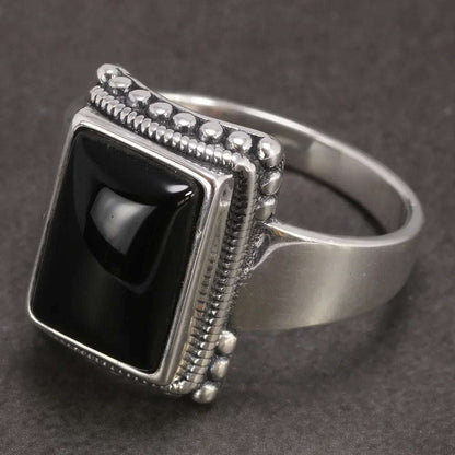 Lucifer Morningstar Real S925 Sterling Silver Ring with Natural Black Onyx Stone - 80d3e6-0e.myshopify.com - Black Onyx / 13 -  Black Onyx